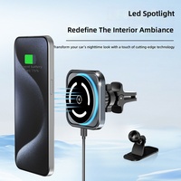Nouveau chargeur de voiture sans fil magnétique MagSafe 15W à moule privé avec support de téléphone en alliage d'aluminium ABSPC