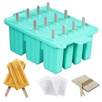 Moules à crème glacée en silicone 10 cavités sans BPA avec support à sucettes glacées Machine à glaçons maison avec bâtons