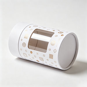 OEM ODM Round <b>Paper</b> Tube <b>Box</b> Die Cut Transparent Window Rigid Cylinder <b>Box</b> For Coffee Bean <b>Storage</b> - Product Image 2