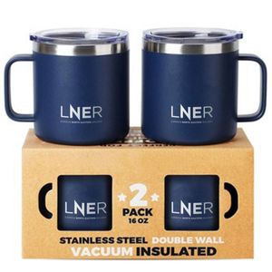 Custom Logo 12 oz 14 oz 16oz <b>Double</b> <b>Wall</b> Vacuum Tumbler Cup Powder Coated Insulated Stainless Steel Coffee <b>Mugs</b> Handle With Lid - Product Image 1