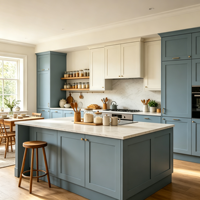 Ensemble d'armoires de cuisine modernes de style shaker européen sur mesure, personnalisation complète pour la rénovation de villas et d'appartements