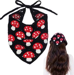 Custom 43 Designs Crochet Bandana <strong>Headband</strong> Head Scarf Hairband for Women Knitted Hair Accessories for Festival <strong>80s</strong> Hair Styling - Product Image 1