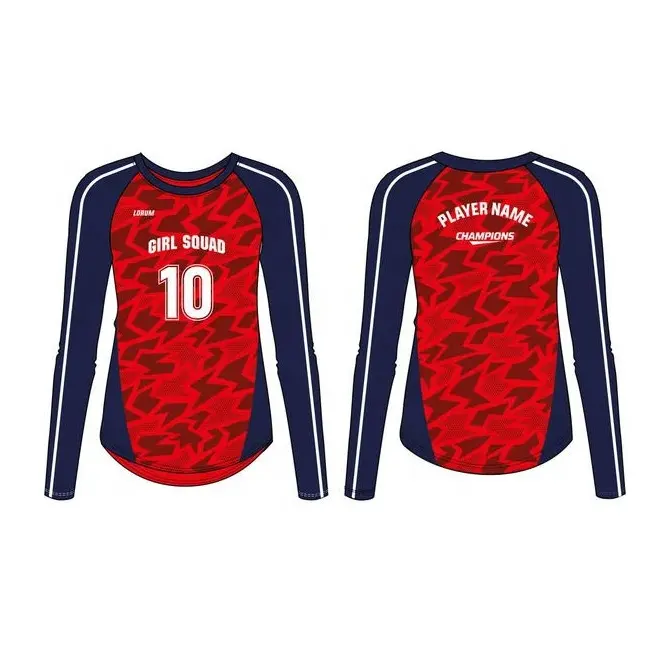 Camiseta de voleibol sublimada, camisa de poliéster de secado rápido, uniformes de voleibol personalizados