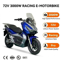 Moto électrique 72V 3000W de style course avec batterie au lithium pour adultes