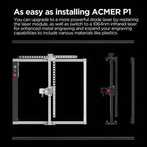 ACMER P1 High Precision 650nm for Diode Laser <b>Engraver</b> Cutter <b>Machine</b> 10W 20W Power Easy-to-Operate 400x410mm Working Area New - Product Image 6