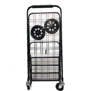 Voitures à bagages portables compactes à roues pliables en métal chariot de supermarché pliable chariots à provisions pliants - Product Image 4