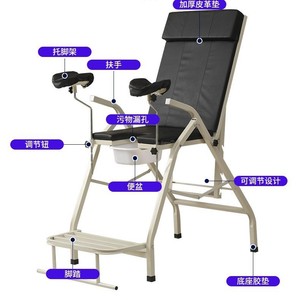 Cama de exploración ginecológica manual de acero inoxidable para uso ambulatorio femenino - Product Image 2