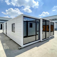 Maison conteneur préfabriquée pliable et étanche de 40, 20 ou 30 pieds, extensible, pour habitation extérieure, avec 2, 4 ou 5 chambres, type « Granny Flat »