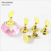 Support d'affichage magnétique en alliage pour faux ongles avec base en cristal et embouts, pour la pratique et la présentation de nail art, manucure