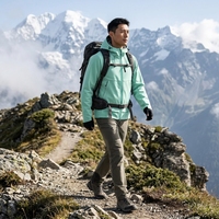 Veste softshell pour homme, imperméable, coupe-vent, doublée de polaire, à capuche, pour la randonnée en plein air, veste de pluie légère, respirante, manteau de montagne