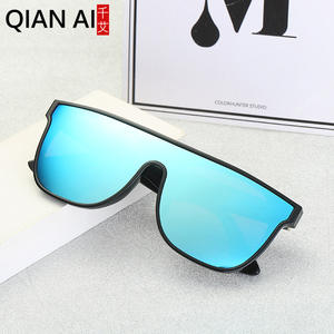 Gafas de sol unisex Qianai con montura grande, diseño irregular, lentes con protección UV 100%, para viajes, ciclismo, moda y conducción. - Product Image 5