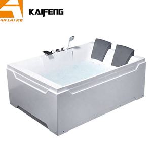 OEM屋内2人用バスルームジェットバスタブKF-612Rホワイトハイドロマッサージバスタブジェット付きダブル枕エアバブル & ワールプール - Product Image 1