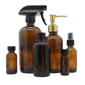 Boston <strong>Round</strong> 1/2oz 1oz 2oz 4oz 8oz 16oz Amber <strong>Glass</strong> <strong>Bottles</strong> With Screw Cap - Product Image 5