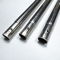 Perche télescopique en aluminium anodisé, tube sertissable réglable avec bouton de verrouillage à ressort pour tige d'outil ou poteau de tente
