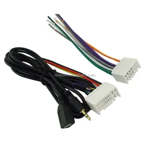 Xe Stereo đài phát thanh CD AUX trong USB âm thanh Changer Power Harness hệ thống dây điện Adapter Cable Đối với Hyundai Elantra Kia K2 K5 iX35 ix45