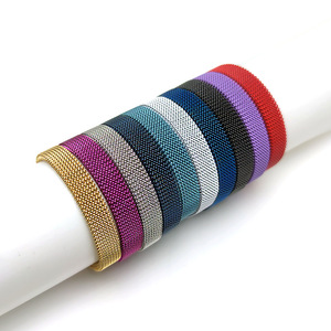 Multi Color 18K Gold PVD Stainless Steel Mesh <b>Bracelet</b> for Men & Women | Waterproof, Hypoallergenic, Non-Fading Milanaise Design - Product Image 1