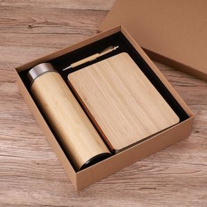 Customized Logo Eco-Friendly Bamboo Notebook and Wood <b>Thermos</b> <b>Cup</b> Gift for Christmas - Product Image 1