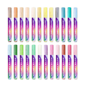 Bút Đánh Dấu Nghệ Thuật Mực Nước 24 Màu Macaron, Bút Sơn Acrylic Chống Rò Rỉ Cho Tranh Đá - Product Image 4