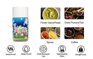 Pot cylindrique en plastique vide de 3,5 g 3 oz, résistant aux enfants, pour aliments, herbes et biscuits, avec couvercle à vis - Product Image 6