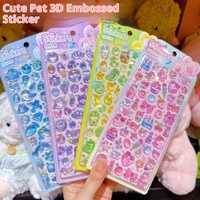 Nouveaux autocollants en plastique 3D en relief cristal, motifs animaux mignons et adorables, pour décoration de journal de nature et DIY de maternité, pour le marché international
