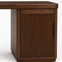 Bureau d'écriture en bois avec armoire de rangement à portes cannelées et pieds coniques, table d'ordinateur pour petit espace, bureau à domicile, salle d'étude