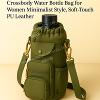 Sac isotherme de luxe vintage pour bouteille d'eau 1L, résistant à l'eau, avec fermeture éclair, pour utilisation en extérieur