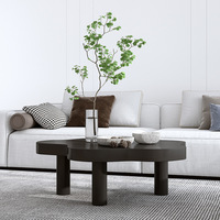 Table basse WANEMI de style nordique moderne, petite, réglable, en bois, inspirée des nuages, avec un design créatif pour le salon