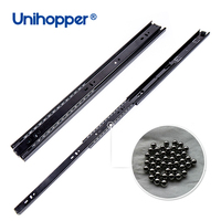 Unihopper 45mm 3 rails pliables à extension complète rails à roulement à billes glissière télescopique pour tiroir de meubles