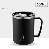 Vente en gros de tasses à café/lait graduées en acier inoxydable 304 de 500 ml, écologiques, créatives, avec couvercle et logo, thermos à vide