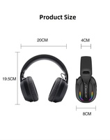 Casque sans fil personnalisé B500 V5.4 ANC IPX6 étanche avec éclairage RGB, interface Type-C, écouteurs BT pour aviation et sport