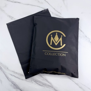 35x45cm Luxury Black Zipper Bag Custom Gold Logo Privacy Protection Lingerie Underwear Apparel Packaging Zipper Storage Bag - Product Image 3
