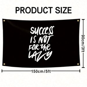 ธงขนาด 3x5 ฟุต (90x150 ซม.) คุณภาพดี ราคาสุดคุ้ม พิมพ์ด้วยระบบดิจิทัล "ความสำเร็จไม่ได้เกิดขึ้นง่ายๆ" - Product Image 6