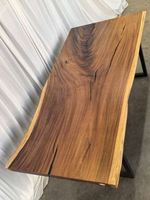 Plateau de table en bois massif de grande taille, forme naturelle, design unique, pour salle à manger et bureau