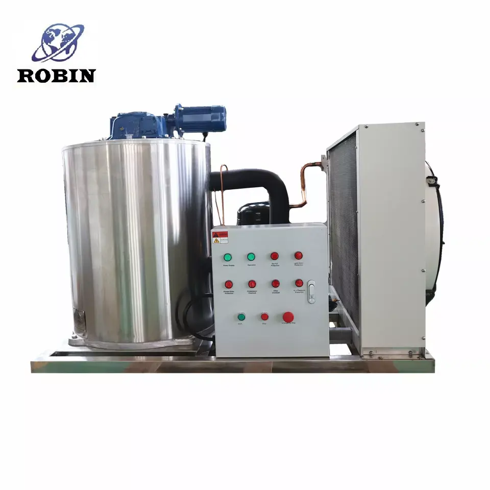 Pasokan langsung pabrik Robin 3 Ton mesin serpihan industri es serpihan digunakan mesin es untuk dijual