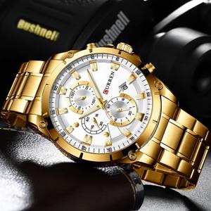 CURREN 8360 Montre-bracelet à quartz dorée de luxe pour homme, montre de mode décontractée et professionnelle pour hommes, Montre Reloj Homme Hombres Uhr - Product Image 3