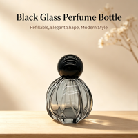 Flacons de parfum en verre colorés en forme de citrouille de 50 ml, flacons vaporisateurs de parfum vides rechargeables avec bouchon rond