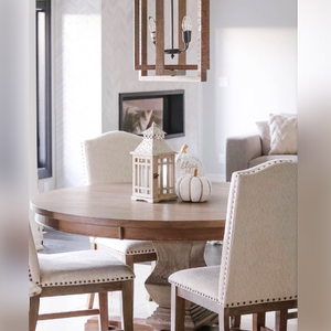 Pháp Mộc Mạc Phong màu xám kết thúc Gỗ Sồi 60 "vòng bàn ăn - Product Image 3