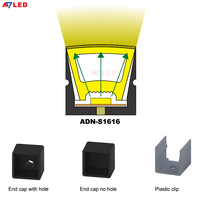 Bande lumineuse LED en silicone noir 16*16cm Tube flexible néon IP67 Étanche Angle de faisceau de 120 degrés pour hôtel