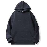 Hoodie Unisex ODM Berkilau dengan Hiasan Berlian Imitasi Bintang, Warna Solid, Model Longgar Kasual Oversize, Streetwear