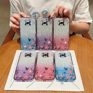 Custodia per <span class=keywords><strong>Xiaomi</strong></span> <span class=keywords><strong>POCO</strong></span> <span class=keywords><strong>X3</strong></span> NFC M3 <span class=keywords><strong>Pro</strong></span> GLITTER diamante farfalla placcato giardino in Silicone Speed <span class=keywords><strong>Cover</strong></span> posteriore - Product Image 1