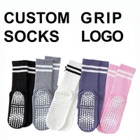 Chaussettes de Pilates en coton épais tricoté de haute qualité, style tube, antidérapantes, pour enfants et jeunes, personnalisées, avec impression numérique 3D