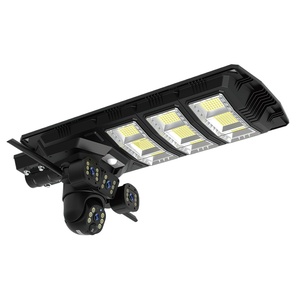 Lampu Jalan LED tenaga surya, kamera keamanan lensa ganda 450W 4G, lampu LED tenaga surya 3MP dengan penglihatan malam dan penyimpanan kartu memori - Product Image 1