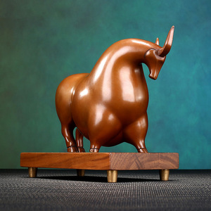 Figura de Buey de Bronce Copper World, Escultura Hecha a Mano, Decoración de Oficina, Regalo de Inauguración de Casa - Product Image 2