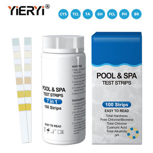 Bandes de Test de la qualité de l'eau, en papier <span class=keywords><strong>PH</strong></span> pour <span class=keywords><strong>piscine</strong></span>, nettoyeur, Test d'alcalinité, 7 en 1, 100 pièces/bouteille - Product Image 2