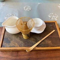 Fouet à Matcha en Bambou Blanc Personnalisé avec Logo, 100 ou 120 Dents, pour Marques de Thé, Cafés et Boutiques de Cadeaux
