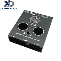 Boîtier extrudé en aluminium brossé noir avec impression laser pour amplificateur de casque et préamplificateur à tubes Hi-Fi