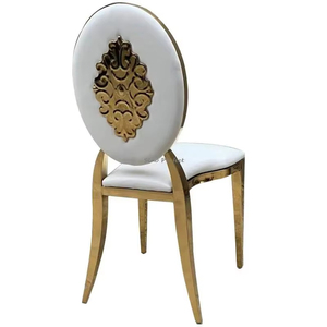 New Design Wholesale <b>Cheap</b> Hotel Hollow Out Back Golden Party Banquet Stainless Steel <b>Chair</b> for Wedding - Product Image 1