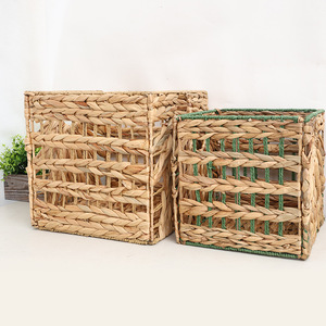 Çevre Dostu El Yapımı Doğal Su Sümbülü İstiflenebilir Asılı Banyo Hasır Sepetleri Modern Ev Düzenlemesi İçin - Product Image 3