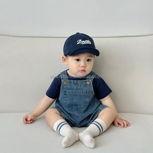 Traje de Verano de Algodón D2504, Vestido con Tirantes de Mezclilla de Dos Piezas para Niño, Disponible en Tienda - Product Image 4