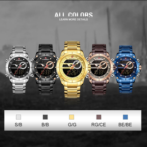 NAVIFORCE 9163 Orologio da Polso Sportivo da <span class=keywords><strong>Uomo</strong></span> con Display Analogico-Digitale al Quarzo, in Acciaio Inossidabile, Bestseller Originale - Product Image 2